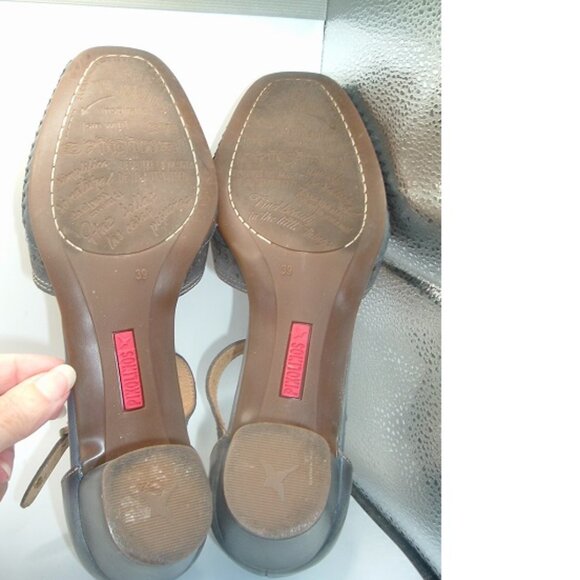 Pikolinos Bohemian Mary Jane Sandals Size 39 Dk Gray Leather Shoes Women's US 9 - Picture 4 of 6